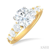 1 1/5 ctw Round Shape Round Cut Diamond Semi Mount Engagement Ring in 14K Yellow and White Gold