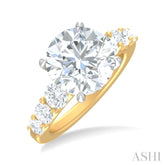 1 1/4 ctw Round Shape Round Cut Diamond Semi Mount Engagement Ring in 14K Yellow and White Gold