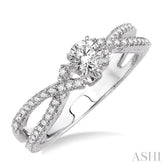 1/4 ctw Round Cut Diamond Semi-Mount Engagement Ring in 14K White Gold