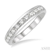 1/2 ctw Channel Set 11 Stone Round Cut Diamond Wedding Band in Platinum