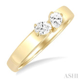 1/3 ctw Toi Et Moi 2-Stone Pear and Oval Cut Diamond Fashion Ring in 14K Yellow Gold