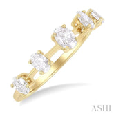 3/4 ctw Oval Cut Diamond Half Eternity 5-Stone Fashion Band in 14K Yellow Gold