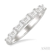1 ctw East-West Emerald Cut Diamond Fashion Ring in 14K White Gold