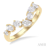 3/4 ctw Mixed Cut Diamond Chevron Fashion Band in 14K Yellow Gold