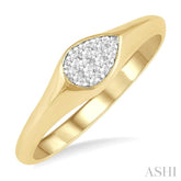 1/10 ctw Pear Shape Lovebright Diamond Ring in 14K Yellow and White Gold