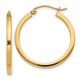 14k 2x25mm Square Tube Hoop Earrings