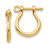 14k 3-D Shackle Link Screw Earrings