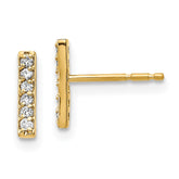 14k 1/10 carat Diamond Bar Post Earrings