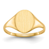 14k 8.5x10.0mm Closed Back Signet Ring
