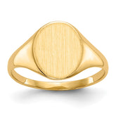 14k 9.5x11.0mm Closed Back Signet Ring
