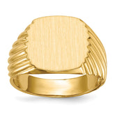 14k 13.5x13.5 Open Back Mens Signet Ring