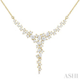 1 Ctw Waterfall Mixed Cut Diamond Scatter Necklace in 14K Yellow Gold