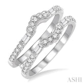 1/2 Ctw Round Cut Diamond Insert Ring in 14K White Gold