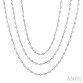 10 Ctw Bezel Set Round Cut Diamond Layered 60-Inch Necklace in 14K White Gold