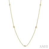 1/2 Ctw Round Cut Diamond Station Necklace in 14K Yellow Gold
