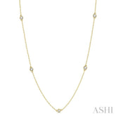 1/3 Ctw Round Cut Diamond Station Necklace in 14K Yellow Gold