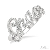 1/4 Ctw 'GRACE' Script Name Single Cut Diamond Ring in 10K White Gold