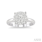 1/3 Ctw Lovebright Round Cut Diamond Ring in 14K White Gold