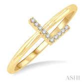 1/20 Ctw Initial 'L' Round Cut Diamond Fashion Ring in 10K Yellow Gold