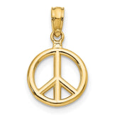 14K Polished 3-D Peace Symbol Pendant