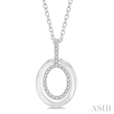 1/10 Ctw Petite Twin Oval Round Cut Diamond Fashion Pendant With Chain in 10K White Gold