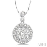 1/2 Ctw Diamond Lovebright Pendant in 14K White Gold with Chain