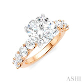 1 1/4 Ctw Round Shape Round Cut Diamond Semi-Mount Engagement Ring in 14K Rose and White Gold