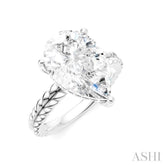 1/8 Ctw Pear Shape Round Cut Diamond Semi-Mount Engagement Ring in 14K White Gold