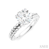 1/20 Ctw Circular Shape Round Cut Diamond Semi-Mount Engagement Ring in 14K White Gold