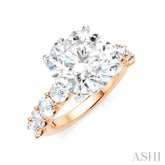 1 1/3 Ctw Round Shape Round Cut Diamond Semi-Mount Engagement Ring in 14K Rose and White Gold