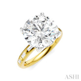 1/3 Ctw Round Shape Baguette and Round Cut Diamond Semi-Mount Engagement Ring in 14K Yellow and White Gold
