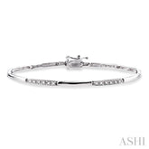 1/4 ctw Single Cut Diamond Bracelet in 10K White Gold