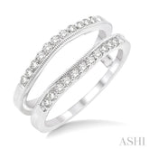 1/3 ctw Round Cut Diamond Insert Ring in 14K White Gold