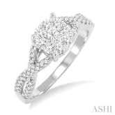 5/8 ctw Lovebright Round Cut Diamond Engagement Ring in 14K White Gold
