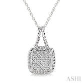 1/20 ctw Single Cut Diamond Pendant in Sterling Silver with Chain