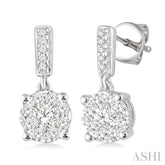 1/2 ctw Lovebright Round Cut Diamond Earrings in 14K White Gold