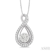 1/2 ctw Lovebright Round Cut Diamond Pendant in 14K White Gold with Chain