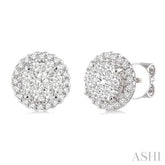 1 ctw Lovebright Round Cut Diamond Earrings in 14K White Gold