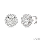 1/2 ctw Lovebright Round Cut Diamond Earrings in 14K White Gold