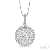 2 ctw Lovebright Round Cut Diamond Pendant in 14K White Gold with Chain