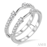 3/8 ctw Round Cut Diamond Insert Ring in 14K White Gold
