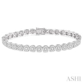 5 1/3 ctw Round Cut Diamond Lovebright Tennis Bracelet in 14K White Gold