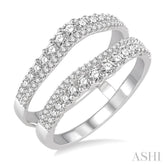 3/4 ctw Round Cut Diamond Insert Ring in 14K White Gold