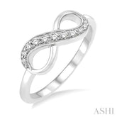 1/6 ctw Round Cut Diamond Infinity Petite Ring in 10K White Gold