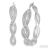 1/10 ctw Round Cut Diamond Infinity Earrings in Sterling Silver