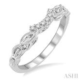 1/10 ctw Round Cut Diamond Wedding Band in 14K White Gold