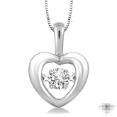 1/20 ctw Round Cut Diamond Emotion Pendant in 10K White Gold with Chain