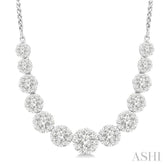 2 ctw Round Cut Diamond Lovebright Necklace in 14K White Gold