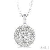 1/2 ctw Diamond Lovebright Pendant in 14K White Gold with Chain