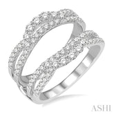 1 ctw Round Diamond Insert Ring in 14K White Gold